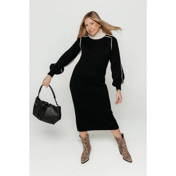 NEW SKFK larraitz midi dress in black